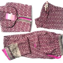 UK-M. Luxury Sari Pyjama Set With Matching Gift Bag. Quality Handmade Nightwear. Perfect Christmas Gift For Your Wife Or Girlfriend.