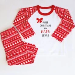 Personalised First Christmas As Mrs Pyjamas Set Gift For Wife Bride Friend, Bridal Shower Gift, Finally Married Christmas PJS Gift For Her -Jewellery Paradise il fullxfull.3366370034 h8ug