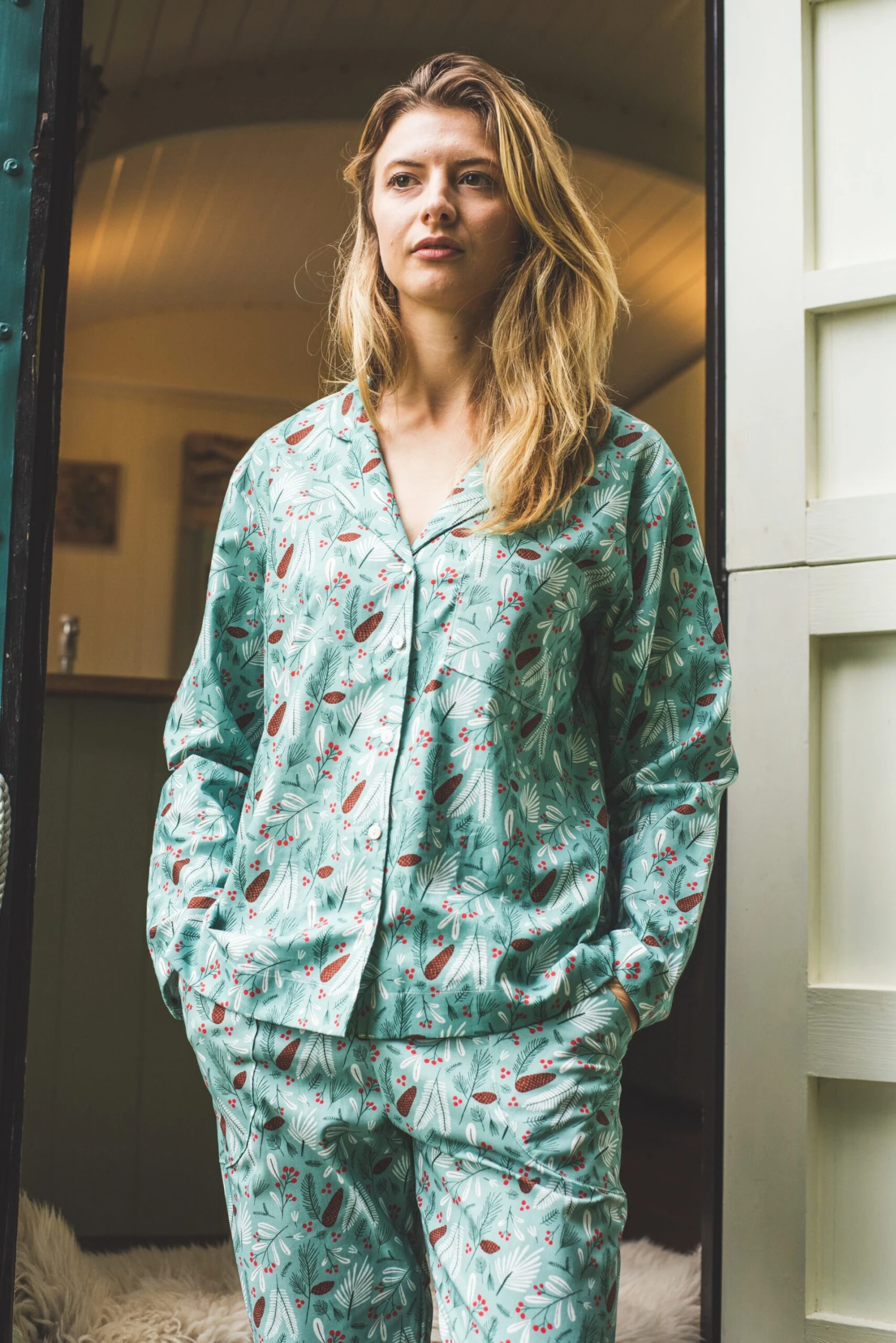 Bramble Print Pyjamas * Womens Pyjamas 100% Organic Cotton, Sleepwear, Women's Traditional Pyjamas, Christmas Pyjama Set Gifts Size M Only 10 Bramble Print Pyjamas * Womens Pyjamas 100% Organic Cotton, Sleepwear, Women's Traditional Pyjamas, Christmas Pyjama Set Gifts Size M Only - Image 8
