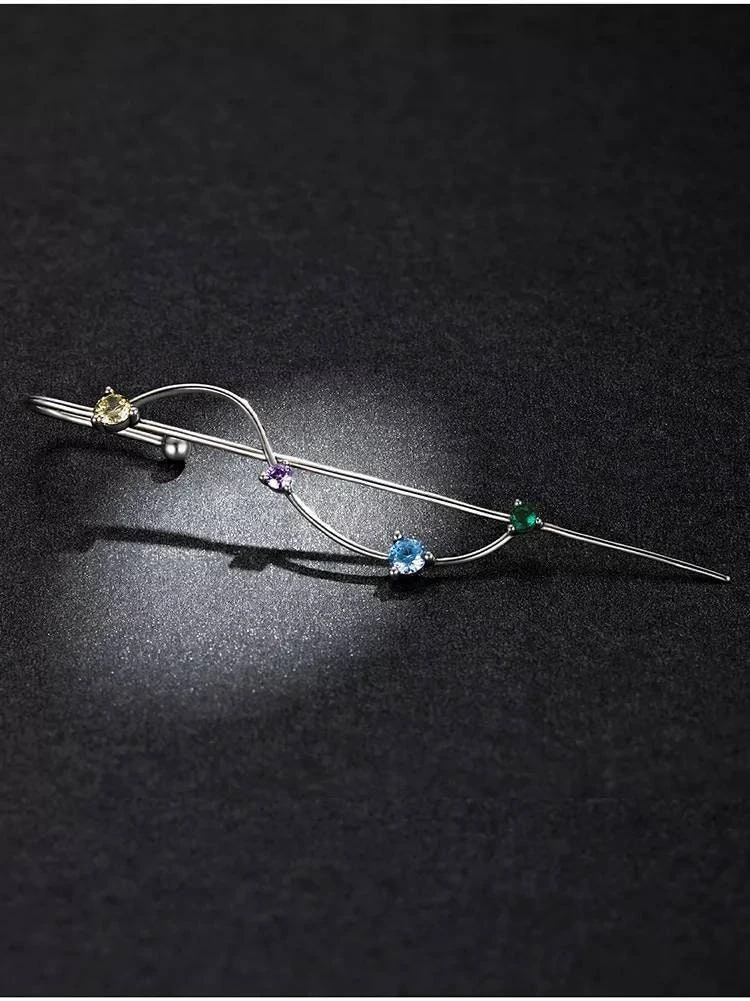 925 Silver 1pc Rainbow Dangle Pin, Ear Climber, Alternative Earring, Christmas Gift Ideas. 3 925 Silver 1pc Rainbow Dangle Pin, Ear Climber, Alternative Earring, Christmas Gift Ideas.