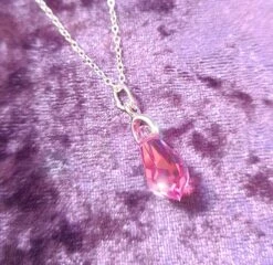 Genuine Crystal Necklace. Rose Aurora Borealis Pendant On 925 Sterling Silver Chain. Birthday Christmas Eid Mothers Day Bridesmaid Gift -Jewellery Paradise il fullxfull.3434224603 2i59