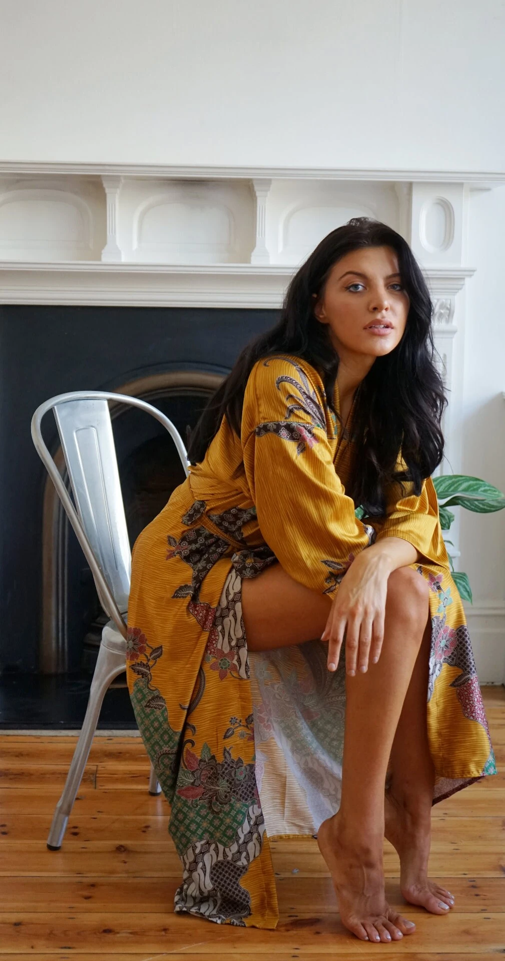 Long Golden Hour Yellow Silk Blend Kimono Robe, Christmas Gifts, Dressing Gown, Vintage Kimono, Silk Robes For Women, Japanese Kimono, Maru 7 Long Golden Hour Yellow Silk Blend Kimono Robe, Christmas Gifts, Dressing Gown, Vintage Kimono, Silk Robes For Women, Japanese Kimono, Maru - Image 5