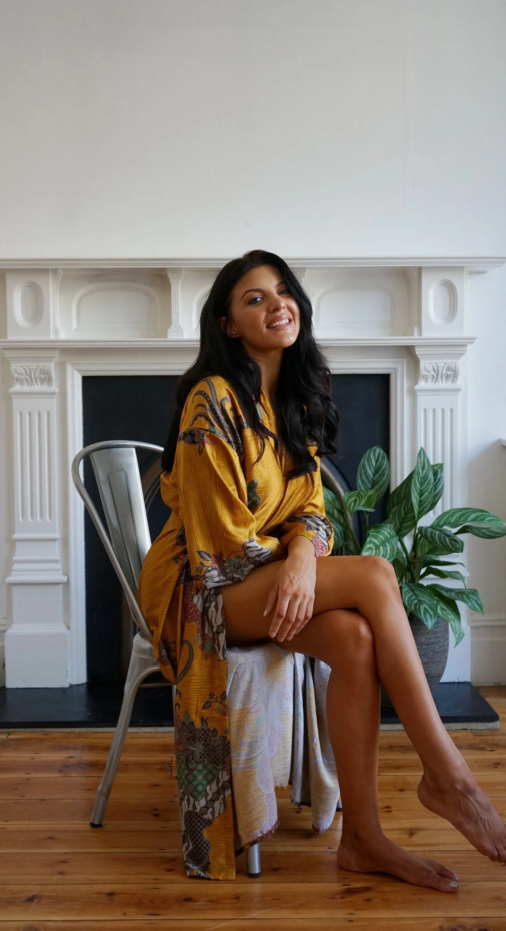 Long Golden Hour Yellow Silk Blend Kimono Robe, Christmas Gifts, Dressing Gown, Vintage Kimono, Silk Robes For Women, Japanese Kimono, Maru 4 Long Golden Hour Yellow Silk Blend Kimono Robe, Christmas Gifts, Dressing Gown, Vintage Kimono, Silk Robes For Women, Japanese Kimono, Maru - Image 2