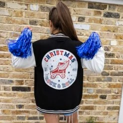 Christmas Rock And Roll Unisex Festive Varsity Jacket