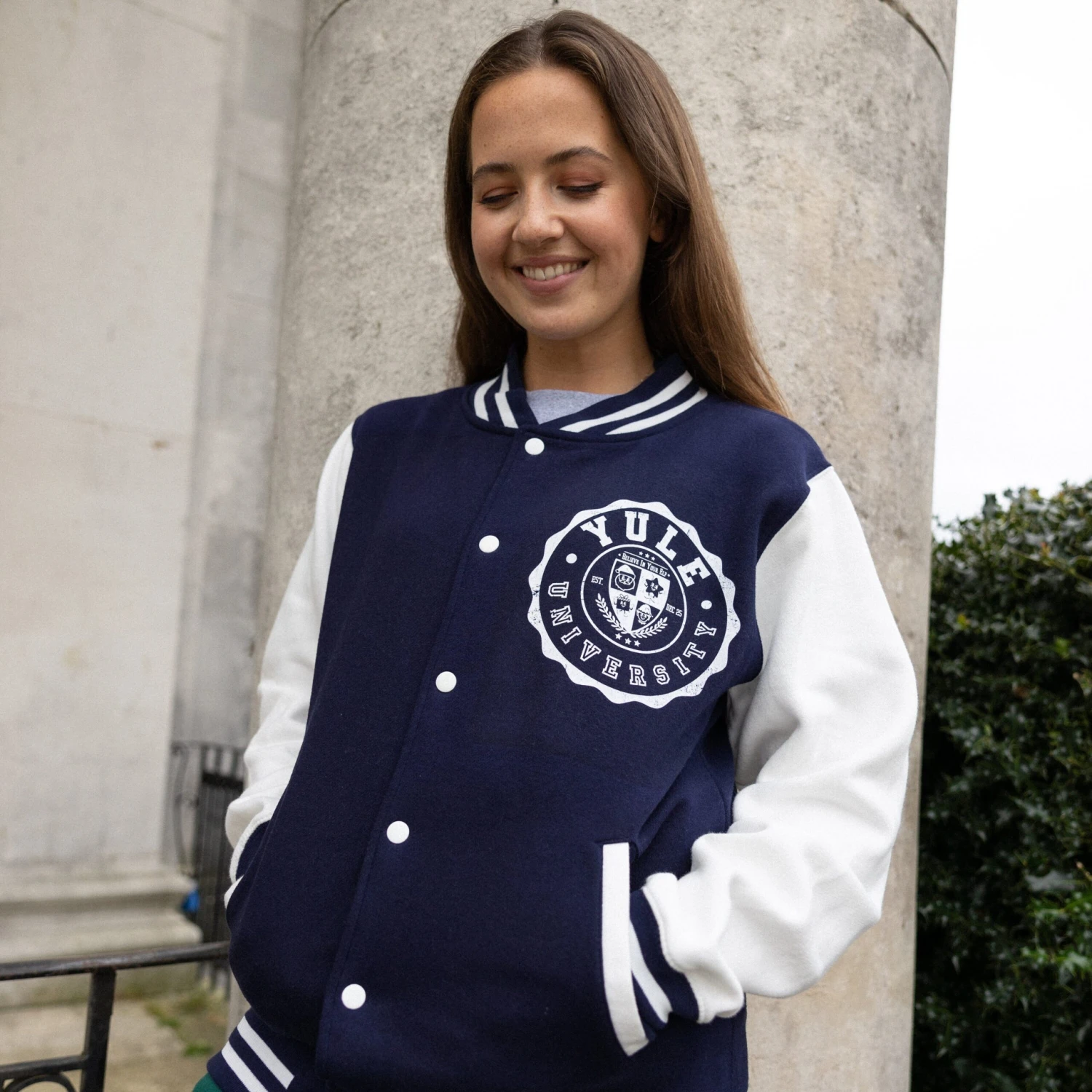 Yule University Unisex Christmas Varsity Jacket 3 Yule University Unisex Christmas Varsity Jacket