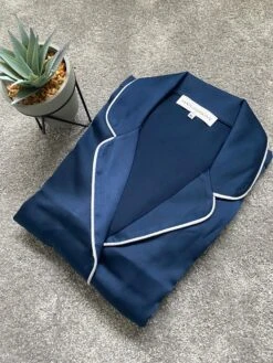 Navy Blue Personalised Women's Navy Blue Pyjamas/ Pajamas Available In All Sizes And Colour Options. Personalised Pyjamas Christmas Gift -Jewellery Paradise il fullxfull.3464644090 8e1g