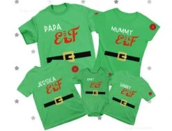 Christmas Family Matching Lounge Wear Pyjama Set Glitter Elf Any Name Xmas Eve Box Filler Idea -Jewellery Paradise il fullxfull.3466056961 30py
