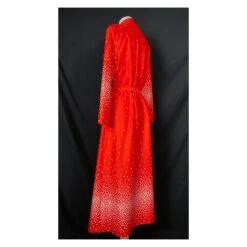 70s Festive Dress Robe. Red And White Retro Loungewear. Red 70s Dressing Gown. Elegant Christmas Belted Maxi DressM -Jewellery Paradise il fullxfull.3469388996 ehdz