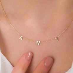 Name Necklace Gold, Christmas Gifts, Letter Necklace Gold, Plated, Initial Necklace, Sterling Silver, Letter Necklace, Name Necklace Gold 16 Name Necklace Gold, Christmas Gifts, Letter Necklace Gold, Plated, Initial Necklace, Sterling Silver, Letter Necklace, Name Necklace Gold -Jewellery Paradise il fullxfull.3472088854 o9mi