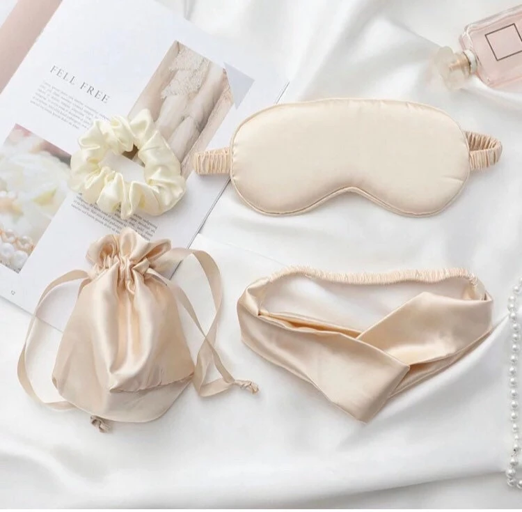 UK Luxury Cream Silk Eye Mask, Father’s Day Gift From Daughter, Eye Mask, Christmas Gift Set Of 4. 3 UK Luxury Cream Silk Eye Mask, Father’s Day Gift From Daughter, Eye Mask, Christmas Gift Set Of 4.