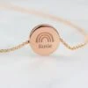 Personalised Rainbow Rose Gold Tone Disc Necklace - Personalised Necklace - Rainbow Gift - Christmas Gift -Jewellery Paradise il fullxfull.3484187440 5160