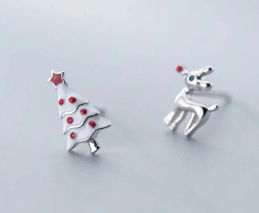 Silver Christmas Earrings 925 4 Silver Christmas Earrings 925 - Image 2