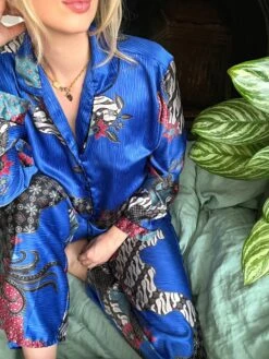 Royal Blue Pyjama Set, Christmas Gifts, Silk Blend Pyjamas, Silk Nightwear, Satin Sleepwear, Gifts For Her, Maru Pyjama Set, Loungewear, -Jewellery Paradise il fullxfull.3489308431 riba