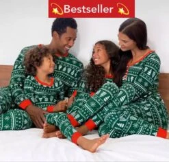 2023 CHRISTMAS Family Matching PAJAMAS Set Mother Father Kids Family Look Outfit Baby Rompers Sleepwear Pyjamas Polyester