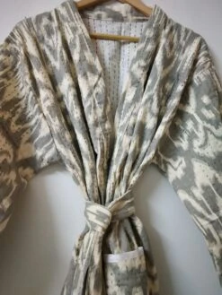 Ikat Print Men & Women Kimono , Indian Hand Block Printed Kantha Kimono Jacket , Beach Wear Cotton Robe, Bath Winter Robe For Christmas Gift -Jewellery Paradise il fullxfull.3493745078 qjy6