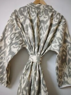 Ikat Print Men & Women Kimono , Indian Hand Block Printed Kantha Kimono Jacket , Beach Wear Cotton Robe, Bath Winter Robe For Christmas Gift -Jewellery Paradise il fullxfull.3493745182 7cik