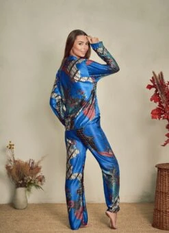 Royal Blue Pyjama Set, Christmas Gifts, Silk Blend Pyjamas, Silk Nightwear, Satin Sleepwear, Gifts For Her, Maru Pyjama Set, Loungewear, -Jewellery Paradise il fullxfull.3494376050 kno4