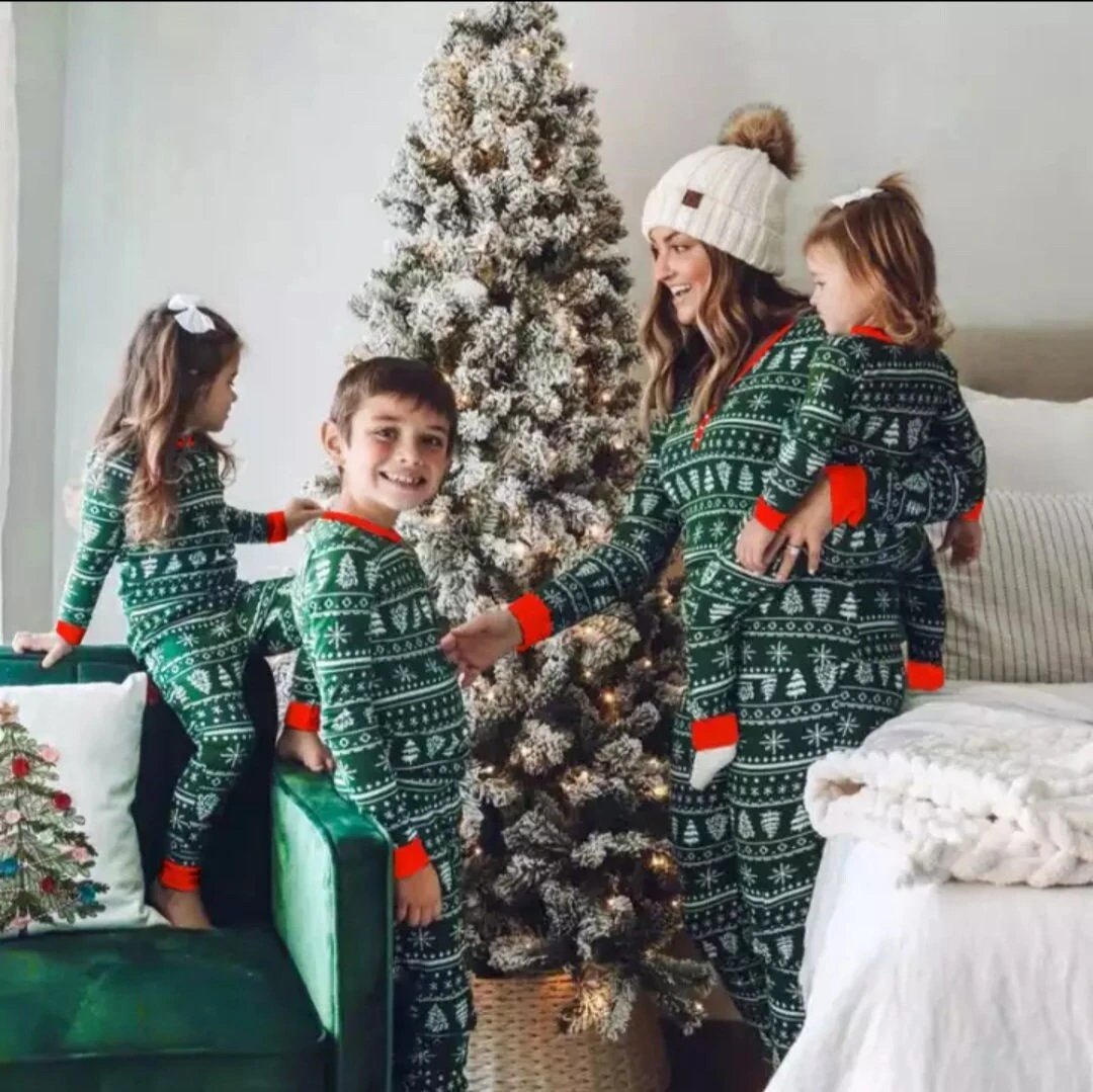 2023 CHRISTMAS Family Matching PAJAMAS Set Mother Father Kids Family Look Outfit Baby Rompers Sleepwear Pyjamas Polyester 5 2023 CHRISTMAS Family Matching PAJAMAS Set Mother Father Kids Family Look Outfit Baby Rompers Sleepwear Pyjamas Polyester - Image 3