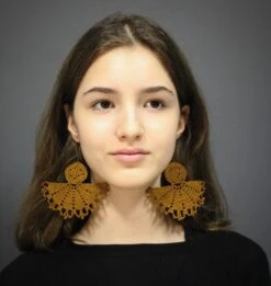 Brown Extra Large Earrings Handmade Crochet Earring AfricanEarrings Bohemian Oversize Earrings Christmas Birthday Gift For Her