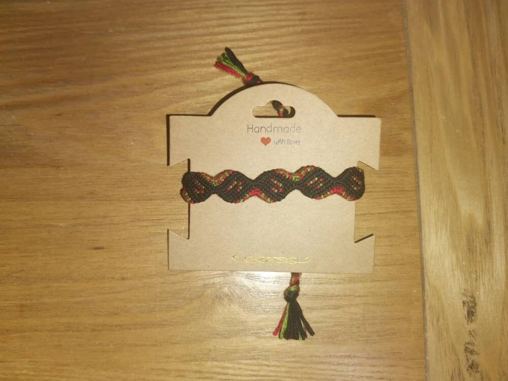 Handmade Woven Christmas Friendship Bracelet, Christmas Stocking Gift, Christmas Pattern Bracelet, Christmas Shaped Bracelet 5 Handmade Woven Christmas Friendship Bracelet, Christmas Stocking Gift, Christmas Pattern Bracelet, Christmas Shaped Bracelet - Image 3