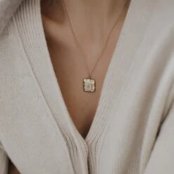 18k Vintage Gold Personalised Necklace, Initial Enamel Jewellery, 50th Female Gift, 30th Birthday Present For Women, Christmas Gift 18 18k Vintage Gold Personalised Necklace, Initial Enamel Jewellery, 50th Female Gift, 30th Birthday Present For Women, Christmas Gift -Jewellery Paradise il fullxfull.3510591106 qy0q