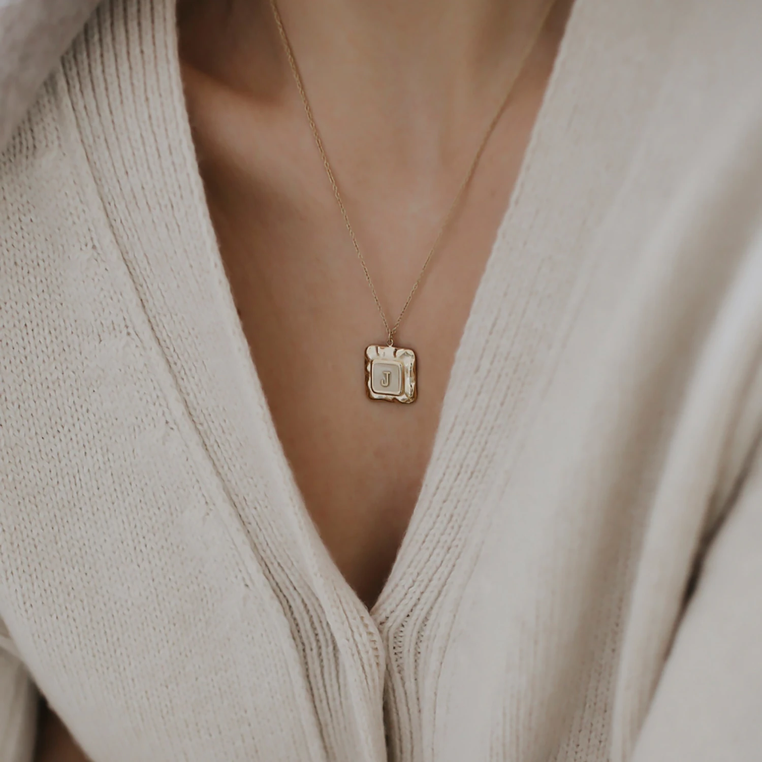 18k Vintage Gold Personalised Necklace, Initial Enamel Jewellery, 50th Female Gift, 30th Birthday Present For Women, Christmas Gift 9 18k Vintage Gold Personalised Necklace, Initial Enamel Jewellery, 50th Female Gift, 30th Birthday Present For Women, Christmas Gift - Image 7