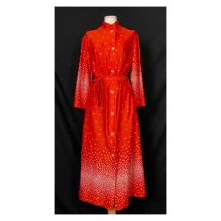 70s Festive Dress Robe. Red And White Retro Loungewear. Red 70s Dressing Gown. Elegant Christmas Belted Maxi DressM -Jewellery Paradise il fullxfull.3517047043 k3zw