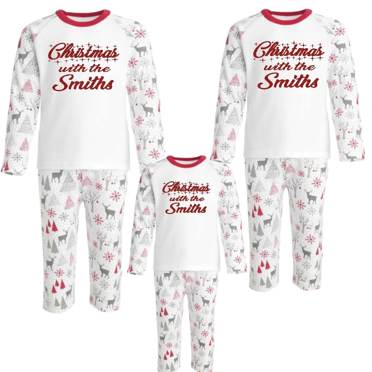 Personalised Family Surname Christmas Pyjamas Festive Matching Family Reindeer Pyjamas 3 Personalised Family Surname Christmas Pyjamas Festive Matching Family Reindeer Pyjamas