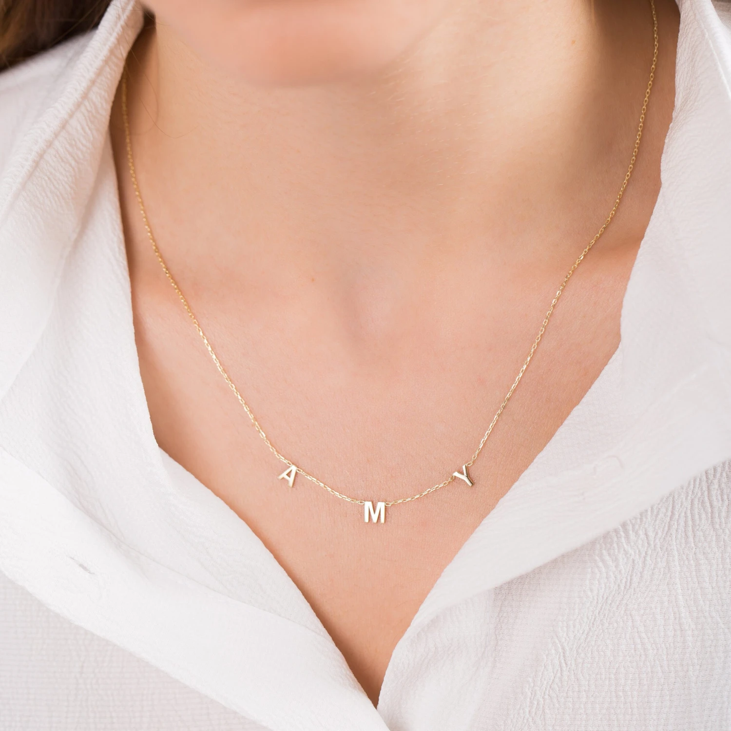 Name Necklace Gold, Christmas Gifts, Letter Necklace Gold, Plated, Initial Necklace, Sterling Silver, Letter Necklace, Name Necklace Gold 4 Name Necklace Gold, Christmas Gifts, Letter Necklace Gold, Plated, Initial Necklace, Sterling Silver, Letter Necklace, Name Necklace Gold - Image 2