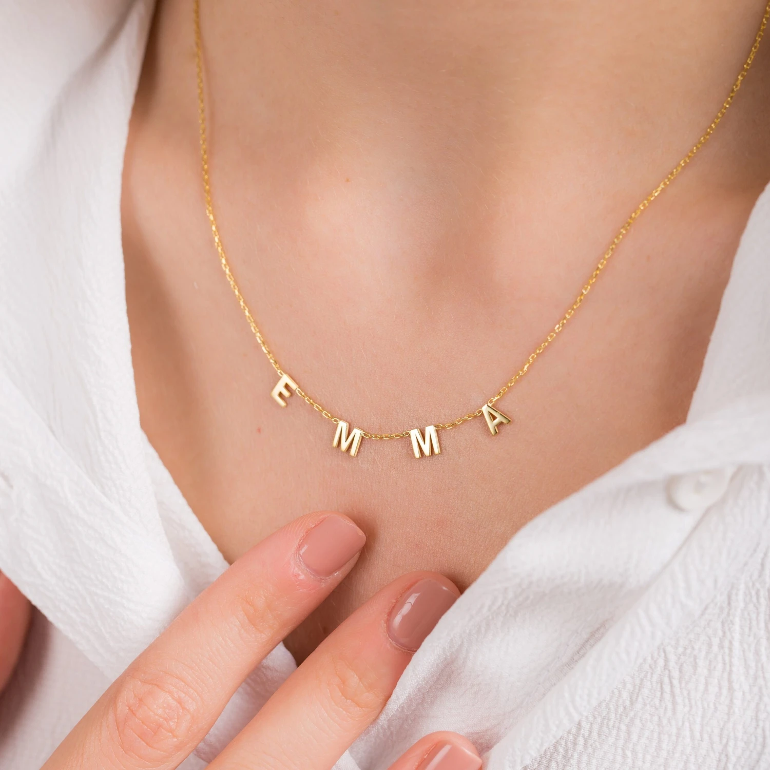 Name Necklace Gold, Christmas Gifts, Letter Necklace Gold, Plated, Initial Necklace, Sterling Silver, Letter Necklace, Name Necklace Gold 9 Name Necklace Gold, Christmas Gifts, Letter Necklace Gold, Plated, Initial Necklace, Sterling Silver, Letter Necklace, Name Necklace Gold - Image 7