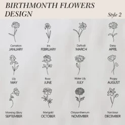 Floral Name Necklace, Personalized Birth Flower Name Necklace, Christmas Gifts - Gift For Mother Birthday Gift, Personalized Jewelry -Jewellery Paradise il fullxfull.3525371802 ik0s