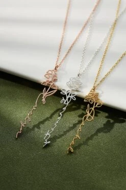 Floral Name Necklace, Personalized Birth Flower Name Necklace, Christmas Gifts - Gift For Mother Birthday Gift, Personalized Jewelry 18 Floral Name Necklace, Personalized Birth Flower Name Necklace, Christmas Gifts - Gift For Mother Birthday Gift, Personalized Jewelry -Jewellery Paradise il fullxfull.3525417676 1h3l 1