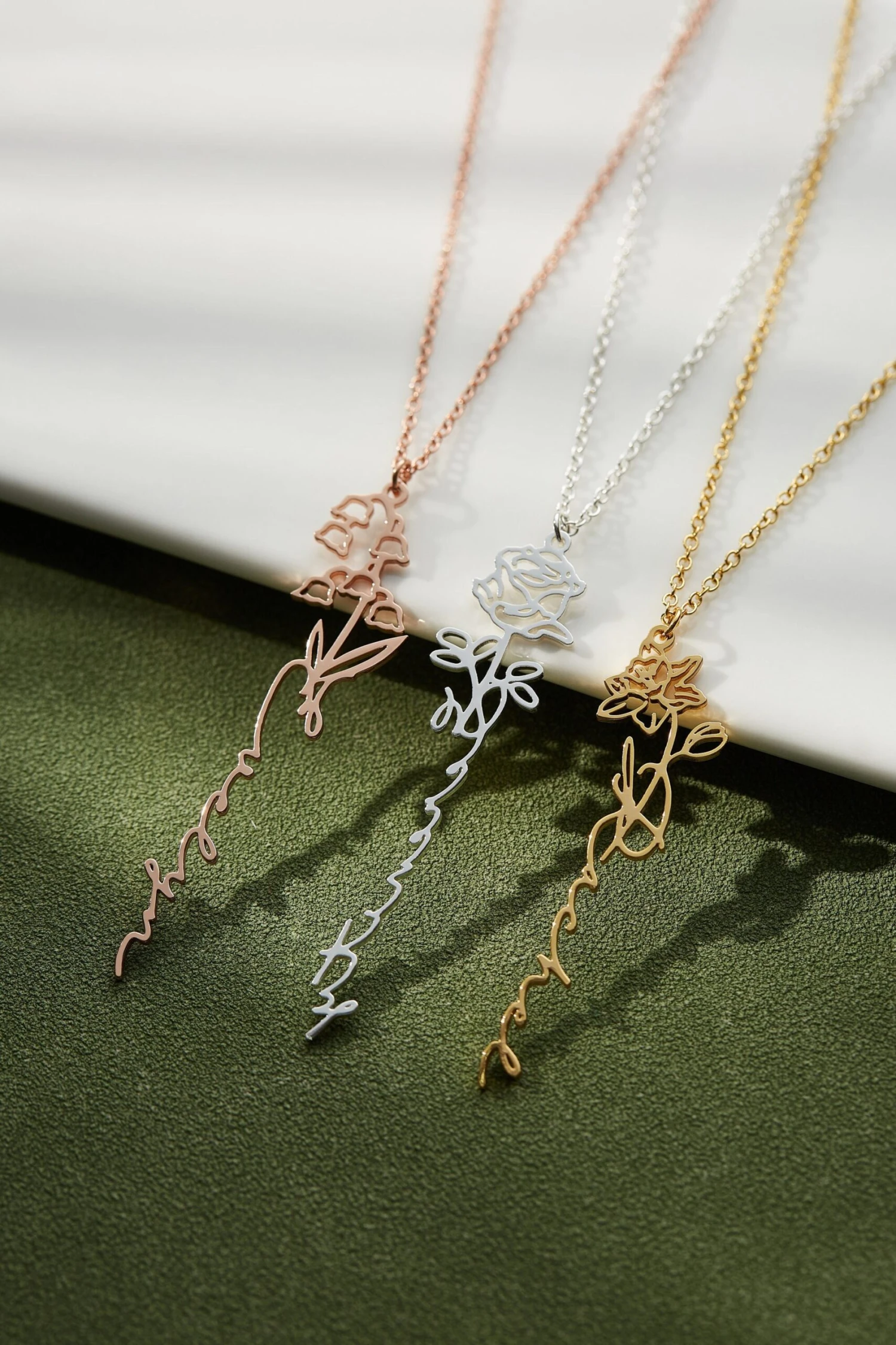 Floral Name Necklace, Personalized Birth Flower Name Necklace, Christmas Gifts - Gift For Mother Birthday Gift, Personalized Jewelry 9 Floral Name Necklace, Personalized Birth Flower Name Necklace, Christmas Gifts - Gift For Mother Birthday Gift, Personalized Jewelry - Image 7