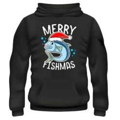 Merry Fishmas Fish Family Santa Xmas Games Stockings Merry Christmas Lockdown Funny Comedy Novelty Hoodie