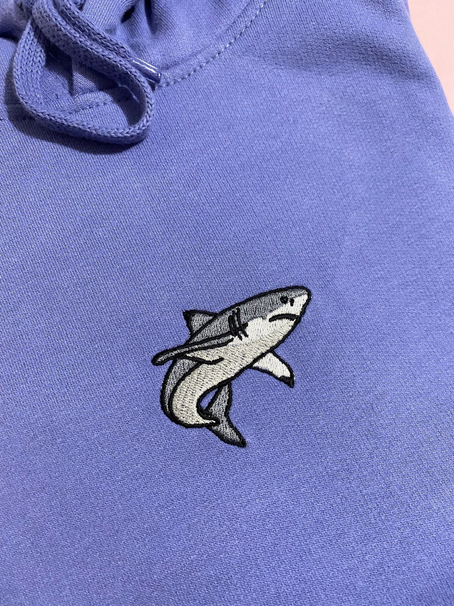 Embroidered Shark Hoodie, Shark, Fish, Unisex, Oversized, For Him, For Her, Loungewear, Birthday, Christmas, Gift, Present, Cotton, Vegan 6 Embroidered Shark Hoodie, Shark, Fish, Unisex, Oversized, For Him, For Her, Loungewear, Birthday, Christmas, Gift, Present, Cotton, Vegan - Image 4