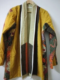 Handmade Applique Cut Work Jacket, Cut Work Embroidery Coat Jacket, Reversible Kantha Winter Coat, Patchwork Jacket For Christmas Gift