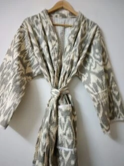 Ikat Print Men & Women Kimono , Indian Hand Block Printed Kantha Kimono Jacket , Beach Wear Cotton Robe, Bath Winter Robe For Christmas Gift -Jewellery Paradise il fullxfull.3541384413 6ziq