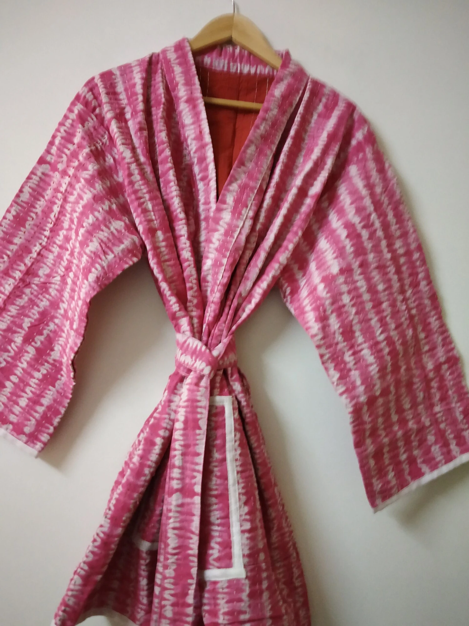 Indian Hand Made New Kantha Kimono Winter Jacket For Men Women Gifts For Christmas Cotton Kantha Winter Jacket, Kimono, Robe, Coat, Gown 6 Indian Hand Made New Kantha Kimono Winter Jacket For Men Women Gifts For Christmas Cotton Kantha Winter Jacket, Kimono, Robe, Coat, Gown - Image 4