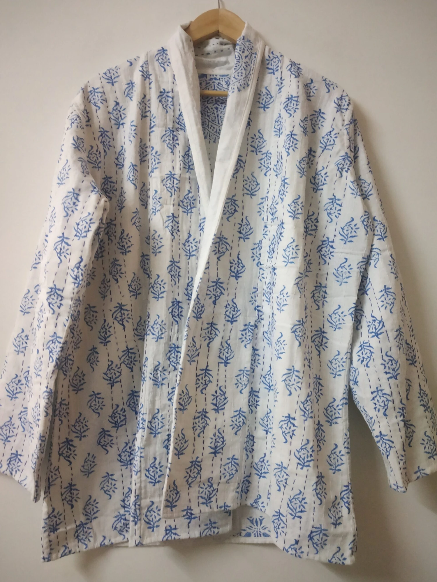 Block Print Kantha Reversible Jacket, Indian Hand Block Print Quilted Kimono, Kantha Handmade Jacket, Women Coat, Bohme Jacket For Christmas 4 Block Print Kantha Reversible Jacket, Indian Hand Block Print Quilted Kimono, Kantha Handmade Jacket, Women Coat, Bohme Jacket For Christmas - Image 2