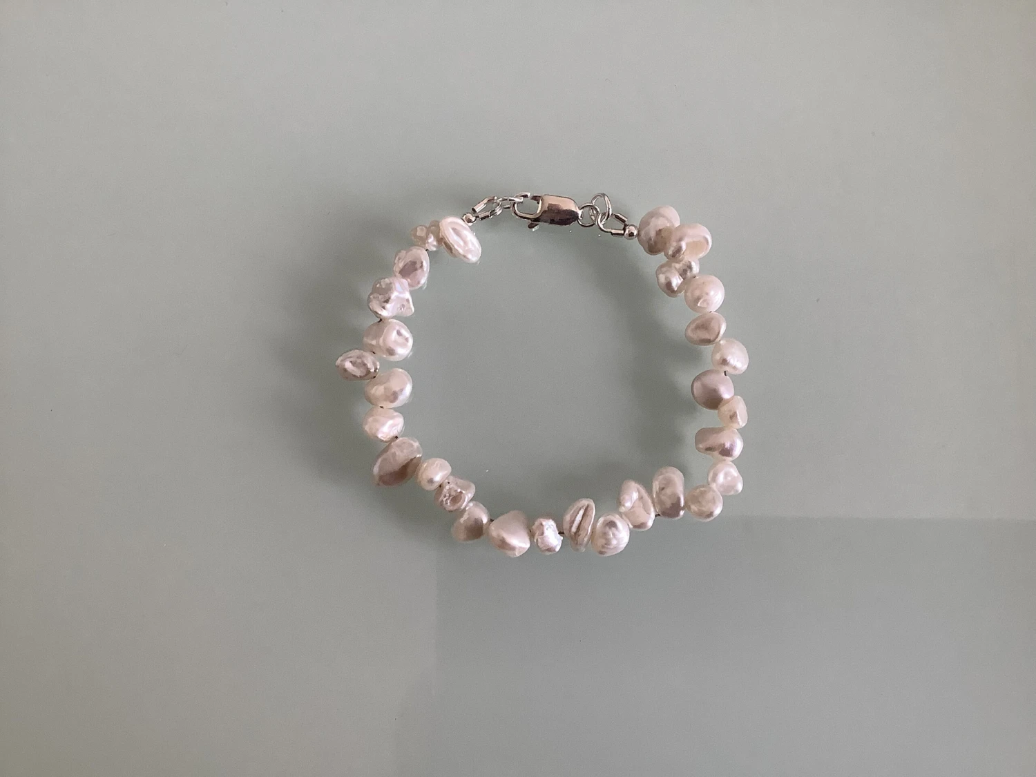 Handmade Beaded Genuine Keshi Pearl Bracelet Sterling Silver Christmas,Birthday,Wedding,Anniversary Gift For Mum,Sister,Wife,Daughter,Friend 2 Handmade Beaded Genuine Keshi Pearl Bracelet Sterling Silver Christmas,Birthday,Wedding,Anniversary Gift For Mum,Sister,Wife,Daughter,Friend