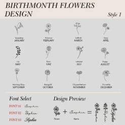 Floral Name Necklace, Personalized Birth Flower Name Necklace, Christmas Gifts - Gift For Mother Birthday Gift, Personalized Jewelry -Jewellery Paradise il fullxfull.3573008857 dsuf