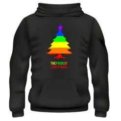 Pride Christmas Tree LGBT LGBTQ Family Santa Xmas Games Stockings Merry Christmas Lockdown Funny Comedy Novelty Hoodie