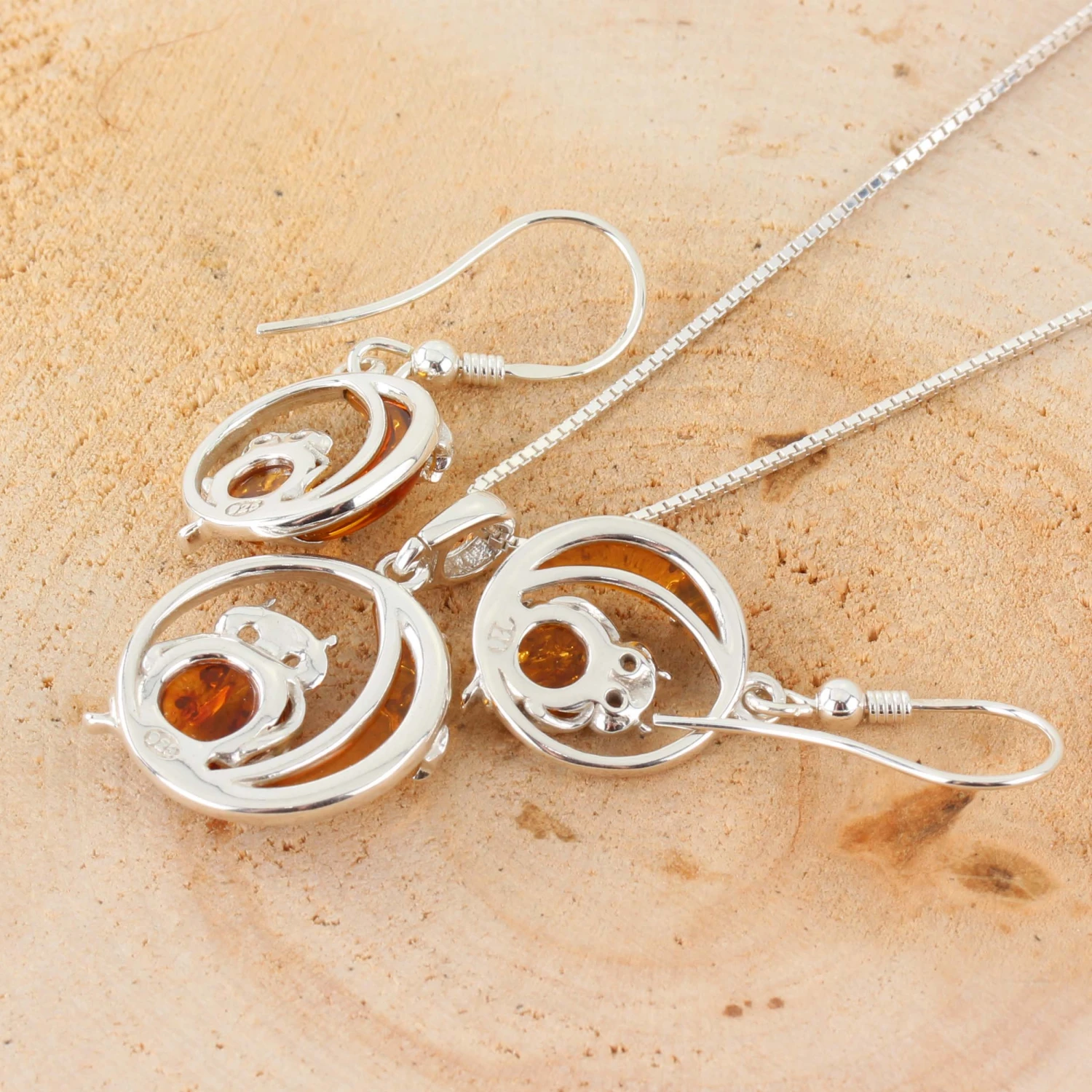 Amber Owl Pendant And Earrings Gift Set 925 Sterling Silver Genuine Honey Baltic Amber Animals Necklace And Drop Earrings Christmas Gift Set 5 Amber Owl Pendant And Earrings Gift Set 925 Sterling Silver Genuine Honey Baltic Amber Animals Necklace And Drop Earrings Christmas Gift Set - Image 3