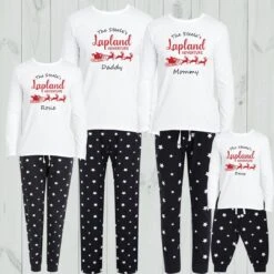 Personalised Lapland Family Christmas Pyjamas, Christmas Eve Pyjamas, Family Christmas Pyjamas, Long Sleeve Pjs.