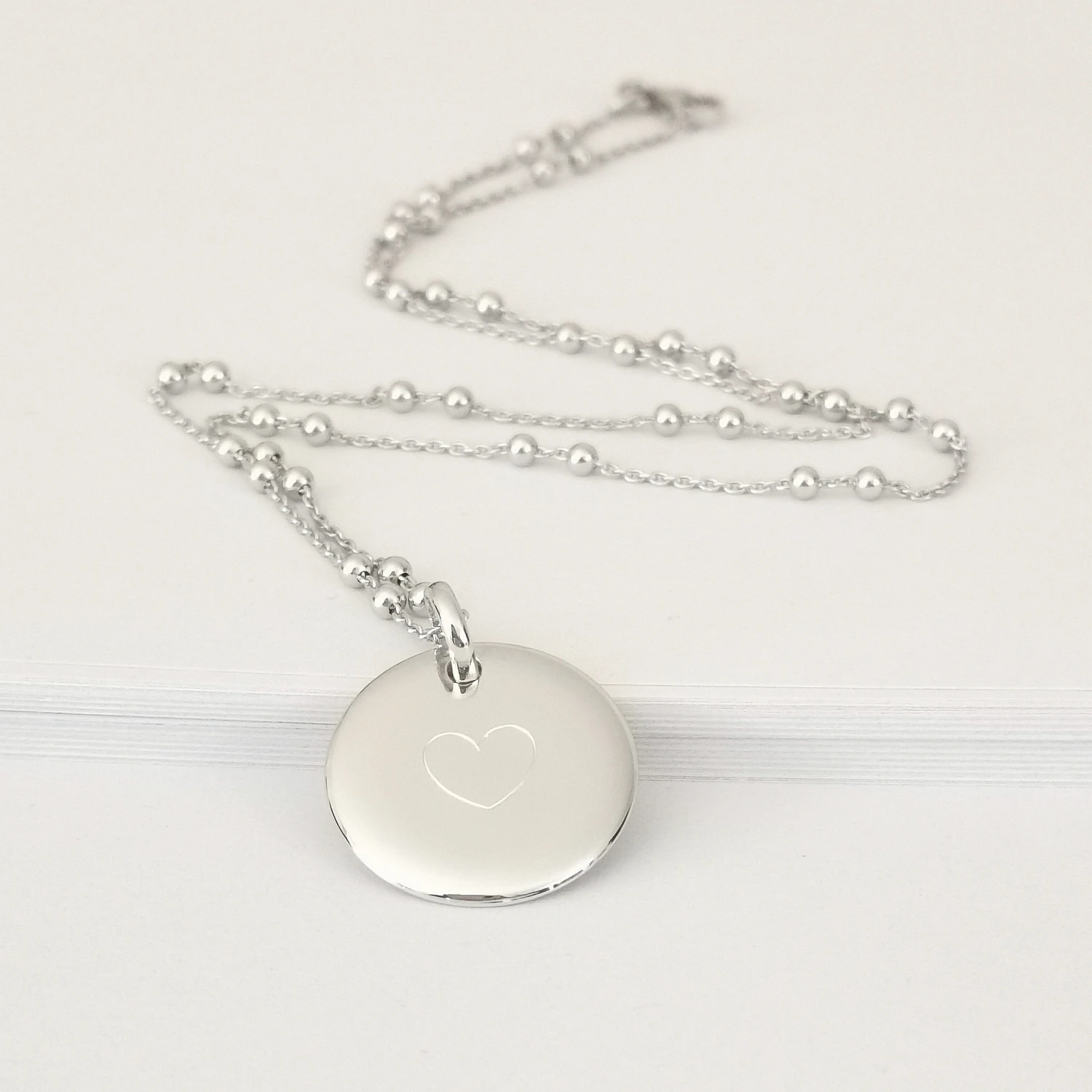 Personalized Necklace Silver 925 Medal 20mm With Engraving Unique Christmas Gift Wedding Anniversary Birth For Woman 6 Personalized Necklace Silver 925 Medal 20mm With Engraving Unique Christmas Gift Wedding Anniversary Birth For Woman - Image 4