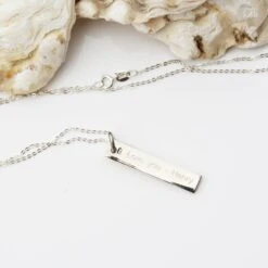 Personalised Silver Bar Tag Necklace Engraved With A Modern Font - Gift For Her, Him, Birthday, Engagement, Anniversary, Wedding, Christmas -Jewellery Paradise il fullxfull.3666919896 qhkm