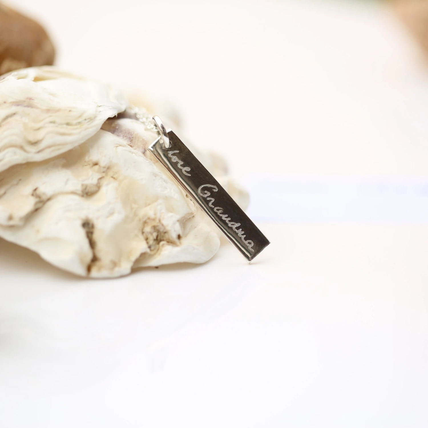 Personalised Silver Bar Tag Necklace Engraved With Your Own Handwriting Or Drawing - Gift For Her, Him, Birthday, Anniversary, Christmas 5 Personalised Silver Bar Tag Necklace Engraved With Your Own Handwriting Or Drawing - Gift For Her, Him, Birthday, Anniversary, Christmas - Image 3