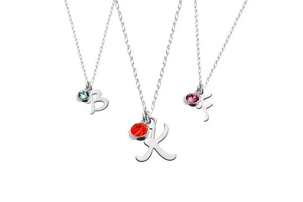Personalised Birthstone, Initial Necklace, Birthstone Necklace, Silver Necklace, Personalised, Birthday Gift, Gift For Her, Christmas Gift 3 Personalised Birthstone, Initial Necklace, Birthstone Necklace, Silver Necklace, Personalised, Birthday Gift, Gift For Her, Christmas Gift