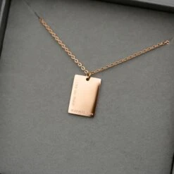 Personalised Rectangle Necklace In Silver, Gold Or Rose Gold Engraved In A Modern Font - Gift For Her, Him, Birthday, Anniversary, Christmas 14 Personalised Rectangle Necklace In Silver, Gold Or Rose Gold Engraved In A Modern Font - Gift For Her, Him, Birthday, Anniversary, Christmas -Jewellery Paradise il fullxfull.3714427967 1i7c