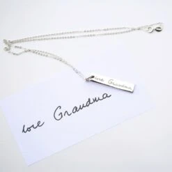 Personalised Silver Bar Tag Necklace Engraved With Your Own Handwriting Or Drawing - Gift For Her, Him, Birthday, Anniversary, Christmas 7 Personalised Silver Bar Tag Necklace Engraved With Your Own Handwriting Or Drawing - Gift For Her, Him, Birthday, Anniversary, Christmas -Jewellery Paradise il fullxfull.3714541077 pjzo